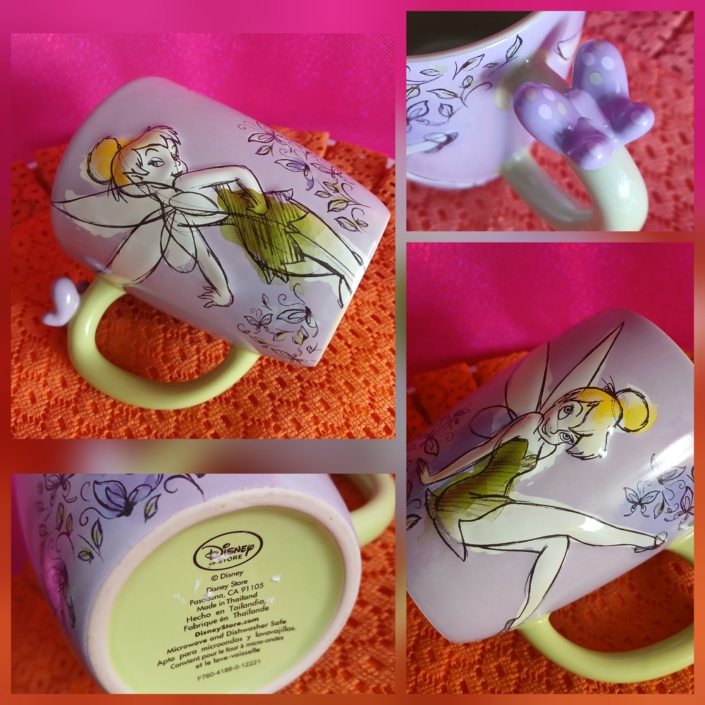 🔥NEW Disney Tinker Bell FAIRY CERAMIC Mug & FREE GIFT